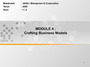 MODULE 4 : Crafting Business Models Matakuliah : J0422 / Manajemen E-Corporation