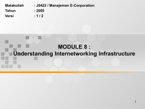 MODULE 8 : Understanding Internetworking Infrastructure Matakuliah : J0422 / Manajemen E-Corporation