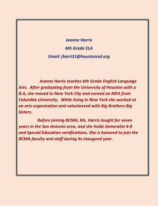 Jeanne Harris 6th Grade ELA Email: