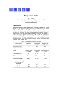 Bragg–Fresnel Optics V. V. Aristov