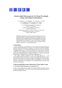 Schwarzschild Microscopes for 18 20-nm Wavelength Range with Submicron Resolution −