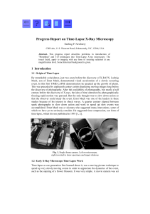 Progress Report on Time-Lapse X-Ray Microscopy Sterling P. Newberry