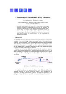 Condenser Optics for Dark Field X-Ray Microscopy