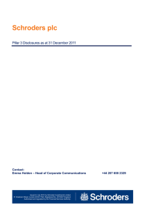 Schroders plc Pillar 3 Disclosures as at 31 December 2011 0