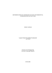 DETERMINATION OF COEFFICIENT OF RATE OF HORIZONTAL CONSOLIDATION OF PEAT SOIL