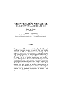 6 THE MATHEMATICAL APPROACH FOR PROXIMITY ANALYSIS FOR 3D GIS Chen Tet Khuan