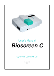 Bioscreen C  User's Manual Oy Growth Curves Ab Ltd