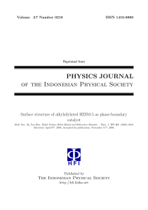 PHYSICS JOURNAL of the Indonesian Physical Society catalyst