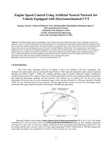 Engine Speed Control Using Artificial Neutral Network for