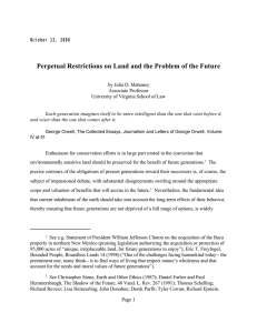 Perpetual Restrictions on Land and the Problem of the Future