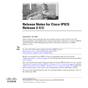 Release Notes for Cisco IPICS Release 2.1(1)