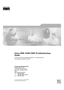 Cisco ONS 15454 SDH Troubleshooting Guide