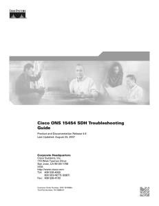 Cisco ONS 15454 SDH Troubleshooting Guide