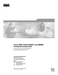 Cisco ONS 15454 SONET and DWDM Troubleshooting Guide
