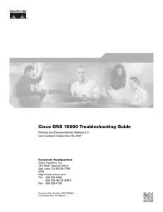 Cisco ONS 15600 Troubleshooting Guide