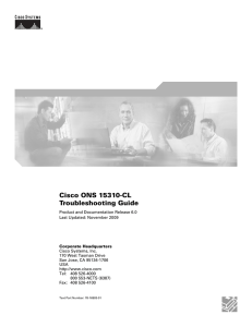 Cisco ONS 15310-CL Troubleshooting Guide