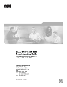 Cisco ONS 15454 SDH Troubleshooting Guide