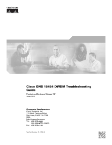 Cisco ONS 15454 DWDM Troubleshooting Guide