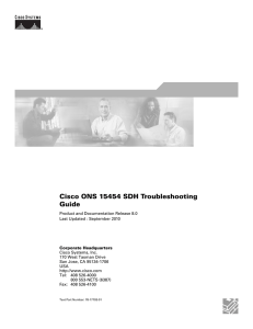 Cisco ONS 15454 SDH Troubleshooting Guide