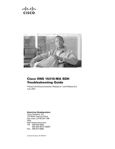 Cisco ONS 15310-MA SDH Troubleshooting Guide