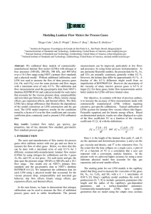 Modeling Laminar Flow Meters for Process Gases Thiago Cobu ,John D. Wright