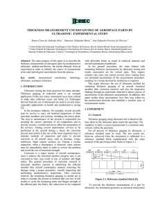 THICKNESS MEASUREMENT UNCERTAINTIES OF AEROSPACE PARTS BY ULTRASONIC: EXPERIMENTAL STUDY