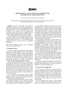 METROLOGICAL EVALUATION OF A SYRINGE PUMP FOR PRECISION LIQUID DISPENSING