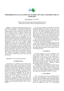 PERFORMANCE EVALUATION OF AN OPEN TIN CELL CONSTRUCTED AT INMETRO R.N. Teixeira
