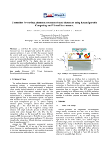 Controller for surface plasmons resonance based biosensor using Reconfigurable