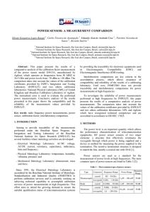 POWER SENSOR: A MEASUREMENT COMPARISON Elizete Gonçalves Lopes Rangel