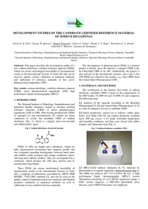 DEVELOPMENT STUDIES OF THE CANDIDATE CERTIFIED REFERENCE MATERIAL OF SODIUM DICLOFENAC