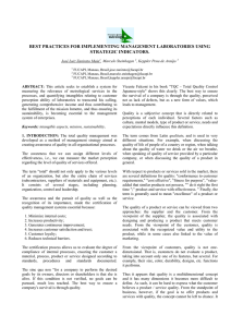 BEST PRACTICES FOR IMPLEMENTING MANAGEMENT LABORATORIES USING STRATEGIC INDICATORS.