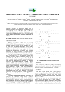 METHOD DEVELOPMENT FOR PHTHALATES DETERMINATION IN PRODUCTS FOR CHILDREN