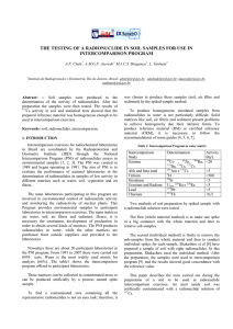 THE TESTING OF A RADIONUCLIDE IN SOIL SAMPLES FOR USE... INTERCOMPARISON PROGRAM