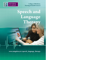 Speech and Language Therapy www.nuigalway.ie/speech_language_therapy