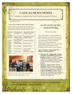 CANCAS NEWS NOTES CANCAS/NCAS 2012 Annual Meeting