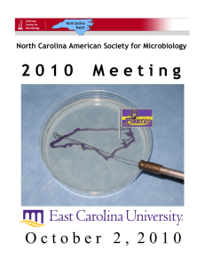 2 0 1 0    M e e... O c t o b e r   2 ,...  North Carolina American Society for Microbiology