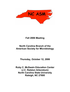   Fall 2006 Meeting  North Carolina Branch of the