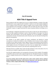 ADA Title II Appeal Form  City Of Columbia