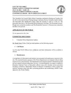 CITY OF COLUMBIA PUBLIC SAFETY COMMITTEE REPORT LINCOLN STREET PARKING GARAGE