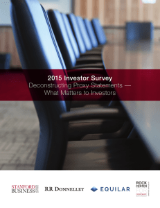 2015 Investor Survey Deconstructing Proxy Statements — What Matters to Investors