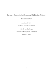Internet Appendix to Measuring Skill in the Mutual Fund Industry