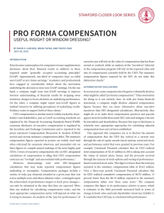 pro forma compensation useful insight or window dressing? stanford Closer looK series