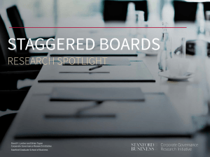 STAGGERED BOARDS RESEARCH SPOTLIGHT