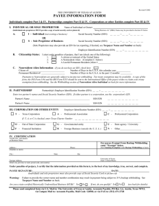 PAYEE INFORMATION FORM