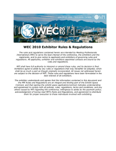 WEC 2010 Exhibitor Rules &amp; Regulations