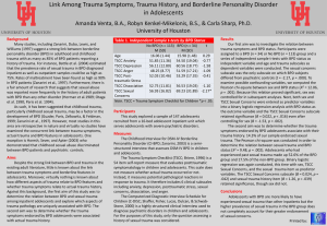 Link Among Trauma Symptoms, Trauma History, and Borderline Personality Disorder