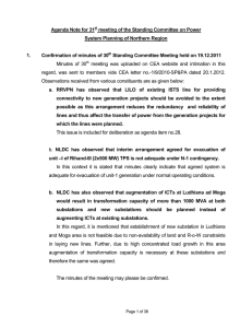 Agenda Note for 31 meeting of the Standing Committee on Power