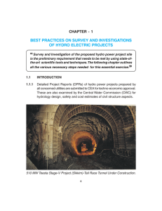 ❝ BEST PRACTICES ON SURVEY AND INVESTIGATIONS OF HYDRO ELECTRIC PROJECTS
