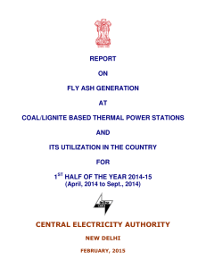 REPORT  ON FLY ASH GENERATION